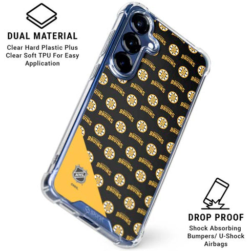 NHL Boston Bruins Pattern Galaxy S25 Clear Case